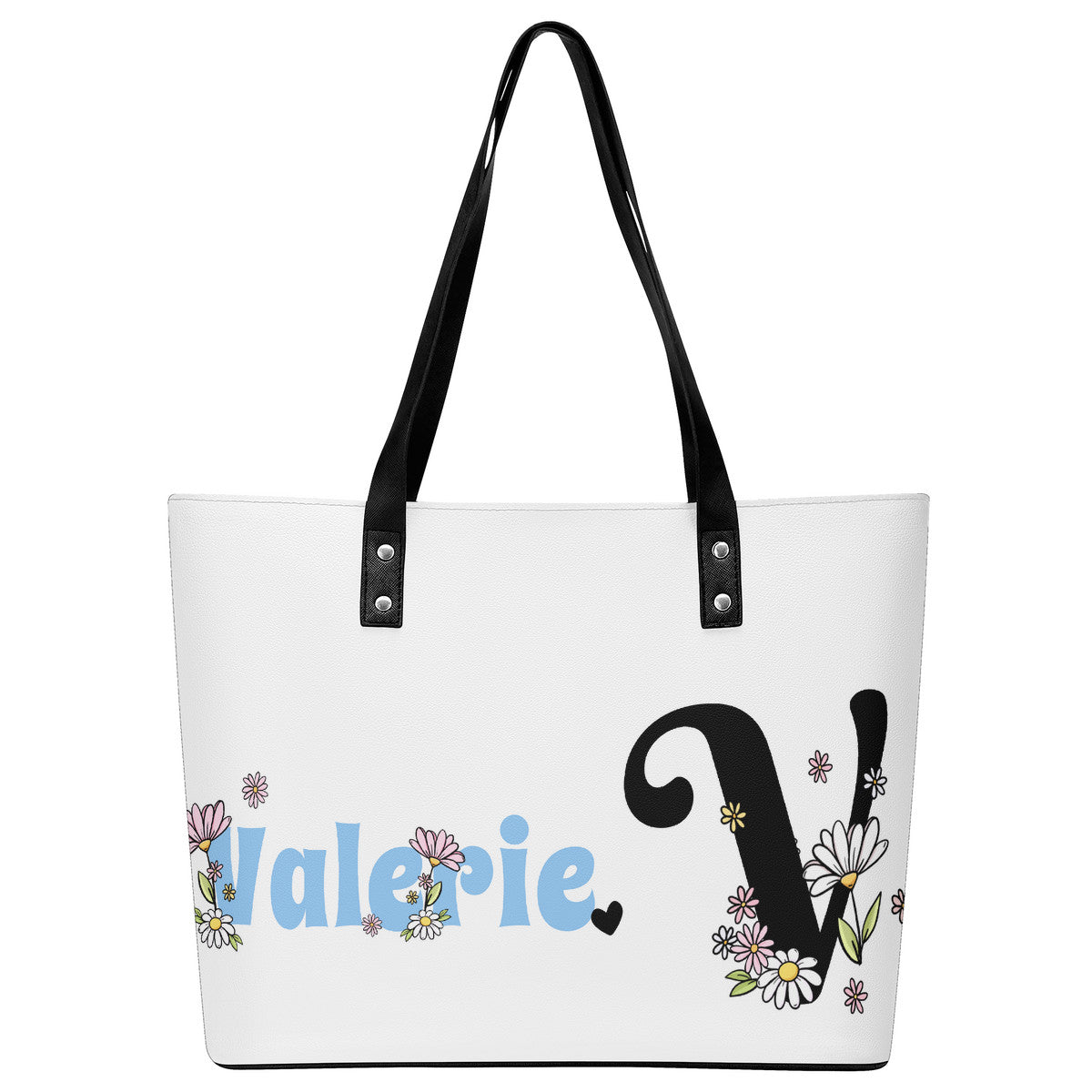 Personalize This Flowers Letters/Words PU Leather Handbag
