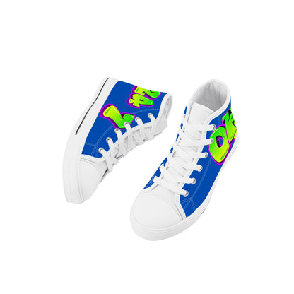 Personalize Graffiti Style Letters-Kids High Top Canvas Shoes