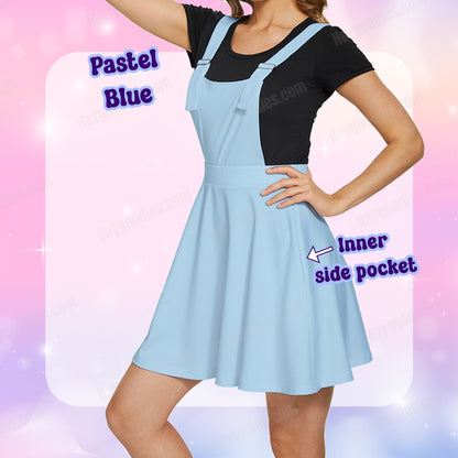 Light Pastel Blue Overalls Dress-XS to 5XL