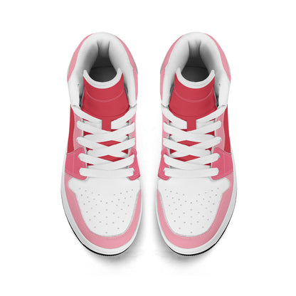 Customize Your Own Kids High-Top PU Leather Sneakers-Pinks