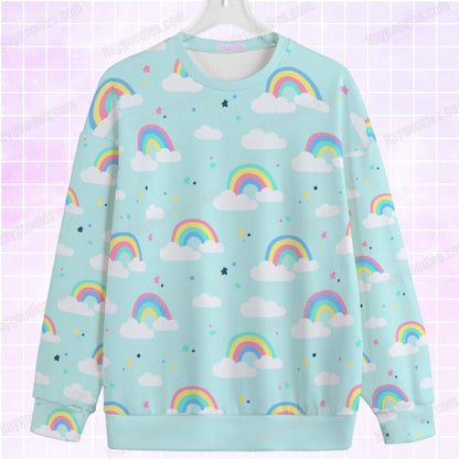 Cute Rainbow Blue Sky Unisex Knitted Sweater-S to 7XL