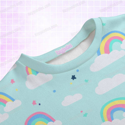 Cute Rainbow Blue Sky Unisex Knitted Sweater-S to 7XL