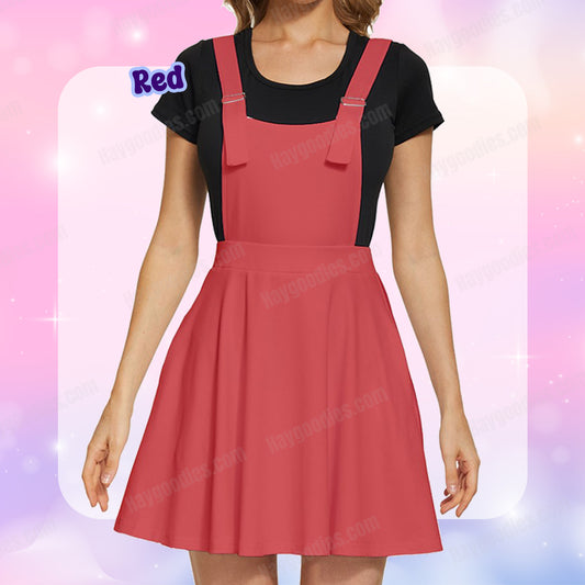 Red Overalls Dress-XS to 5XL
