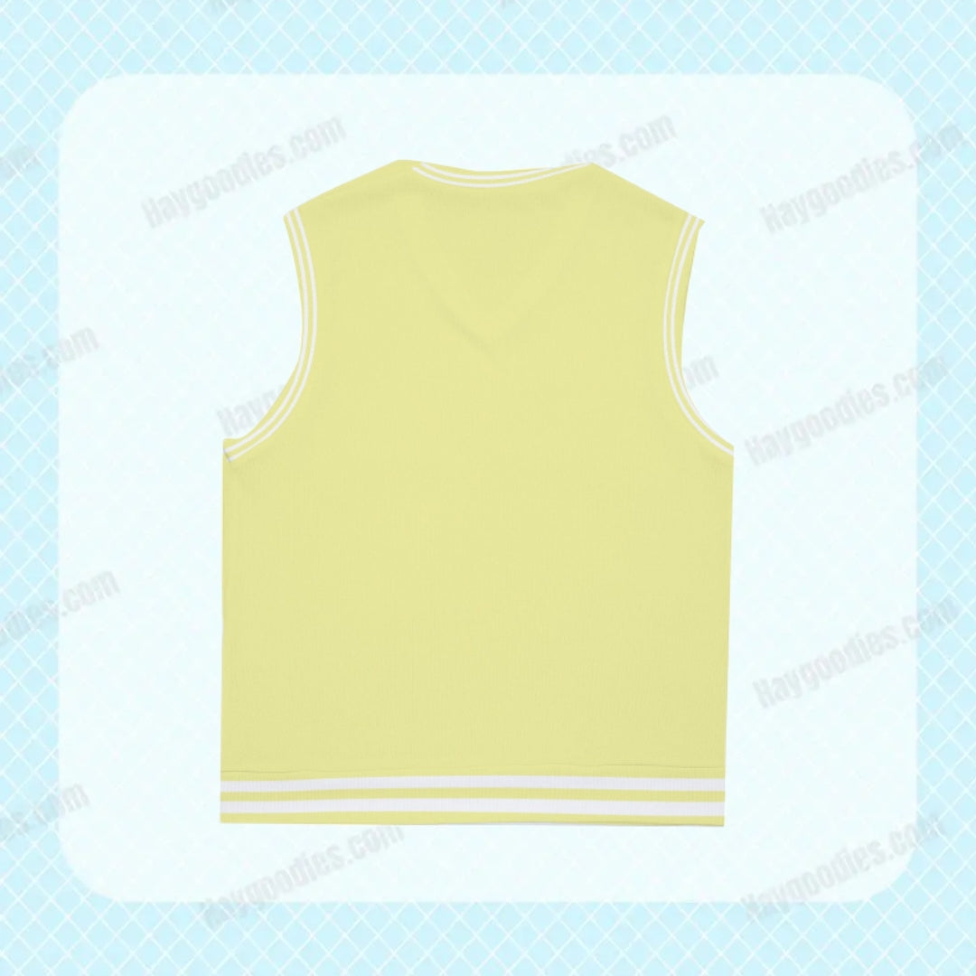 Yellow Unisex Knitted Vest-S to 5XL