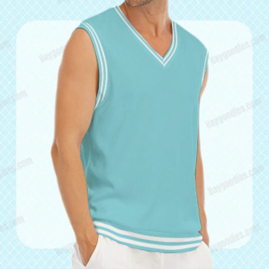 Teal Unisex Knitted Vest-S to 5XL