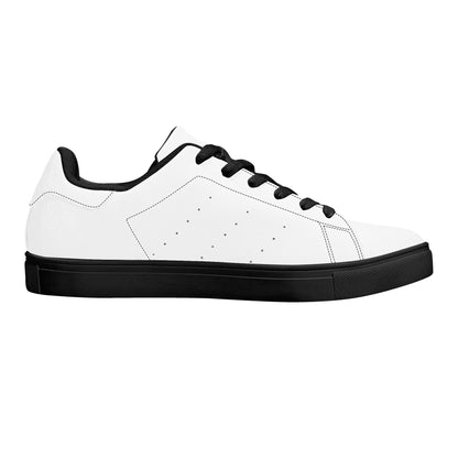 Create Your Own - Low Top Synthetic Leather Sneakers - Black
