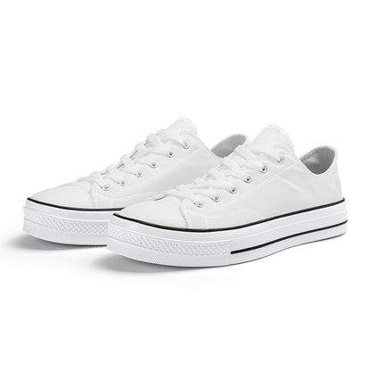 Create Your Own-Unisex Classic Low Top Canvas Shoes - White