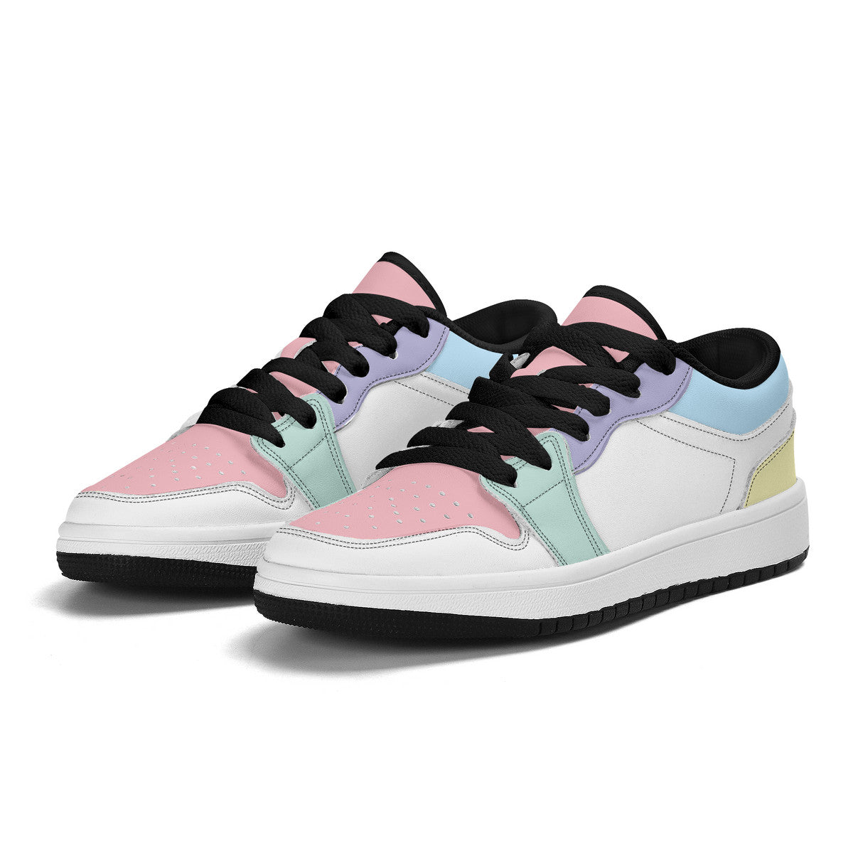 Personalize Your Own Kids Low-Top PU Leather Sneakers-Pastel Colors