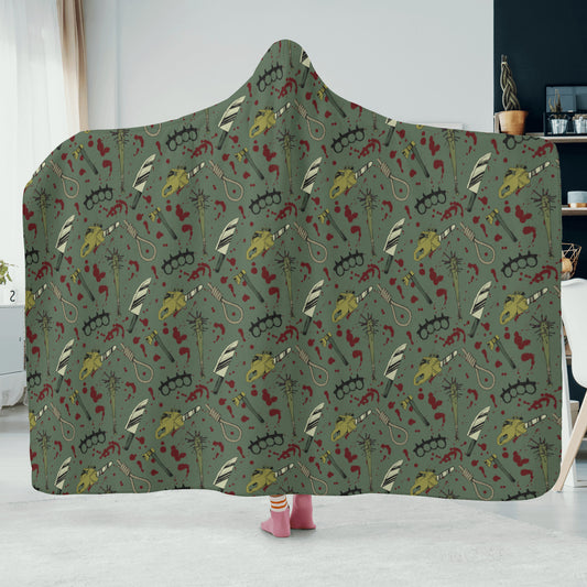 Slasher Horror Movie Pattern Classic Adult Hooded Blanket - HayGoodies