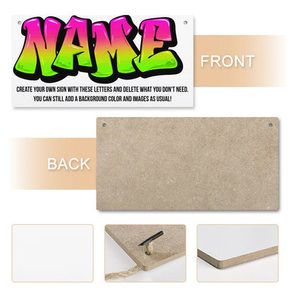 Personalize Your Own Graffiti Style Wood Wall Hanging Plaque