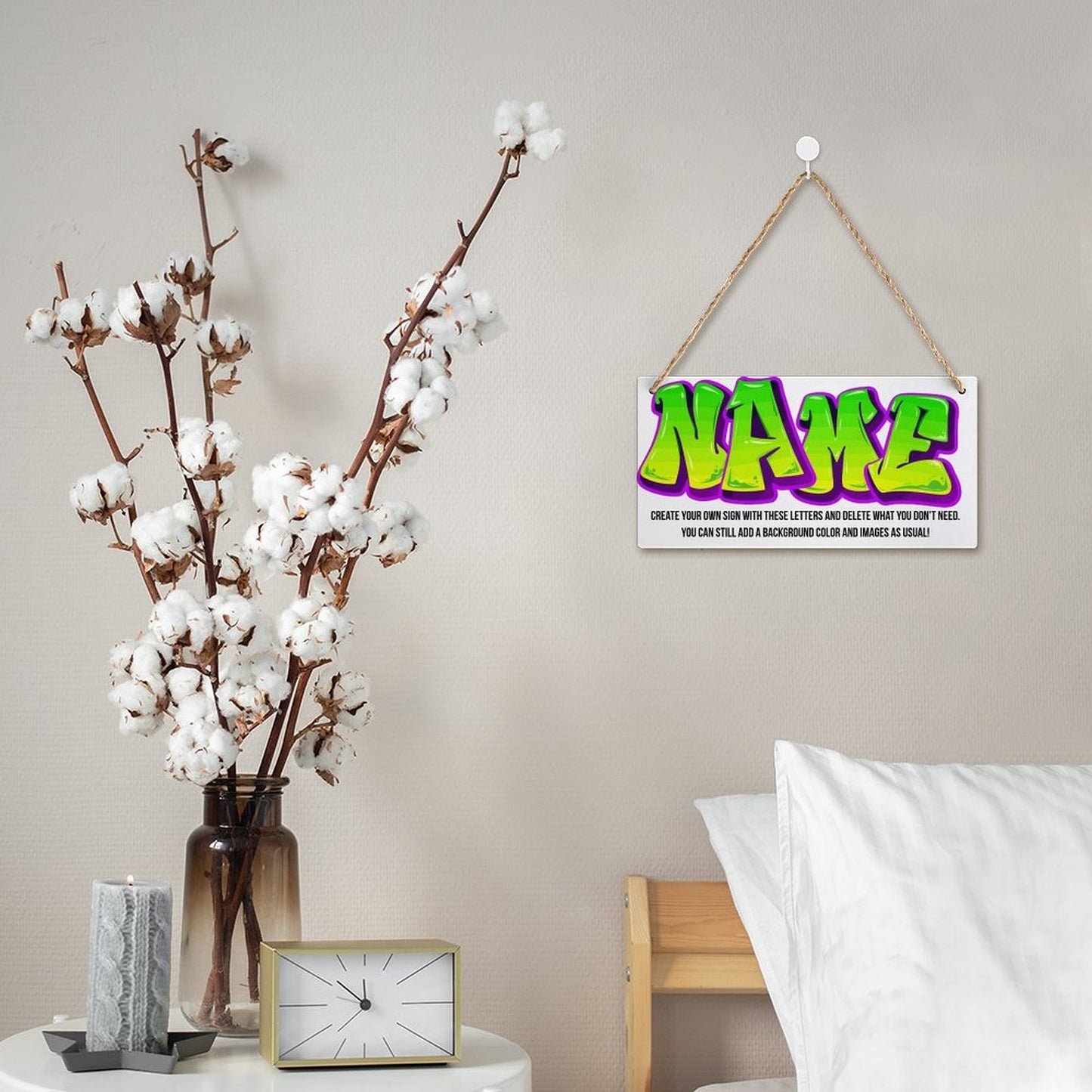 Personalize Your Own Graffiti Style Wood Hanging Plaque