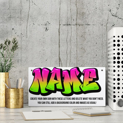 Personalize Your Own Graffiti Style Wood Wall Hanging Plaque