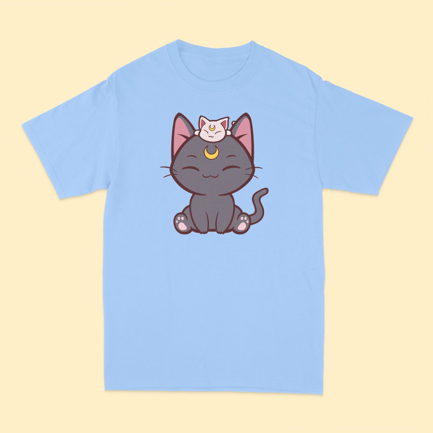 Luna and Artemis Moon Cats T-Shirt - HayGoodies - T-shirt