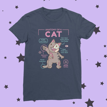 Cute Anatomy of Cat Ladies Fit T-Shirt