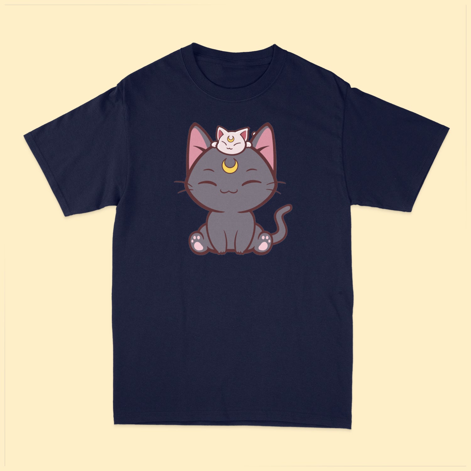 Luna and Artemis Moon Cats T-Shirt - HayGoodies - T-shirt
