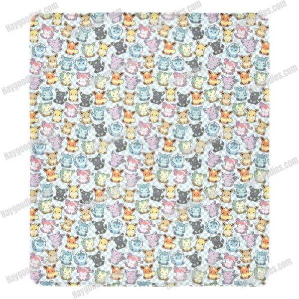 8biteevee2 8-Bit Pixel Eevee Evolution Pokemon Anime Fleece Blanket