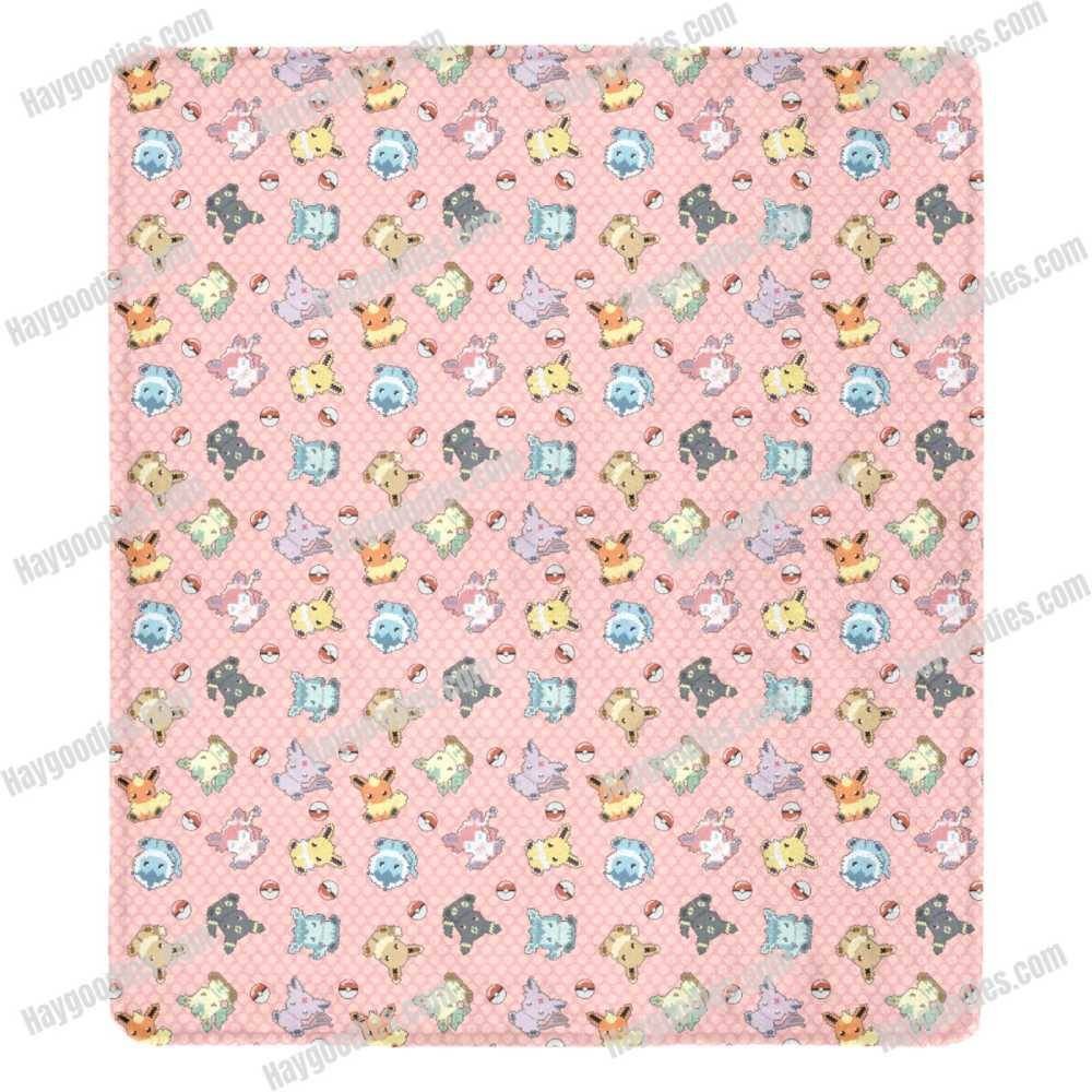 8-Bit Pixel Eevee Evolution Pokemon Anime Fleece Blanket