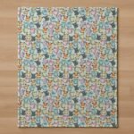 Eevee Evolution Fleece Blanket | 8-Bit Pixel Pokemon Anime Throw | Multiple Sizes