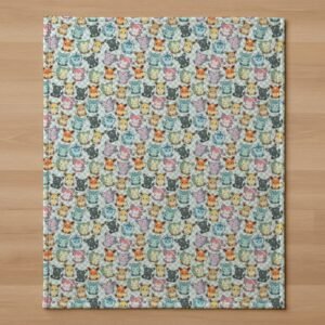 Eevee Evolution Fleece Blanket | 8-Bit Pixel Pokemon Anime Throw | Multiple Sizes