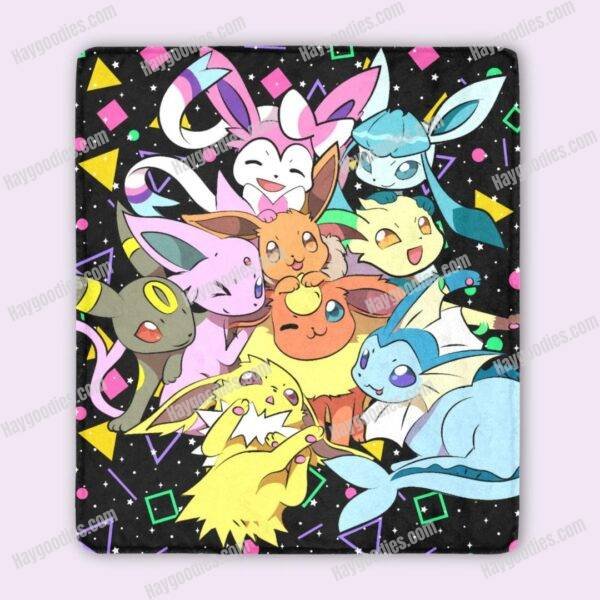 Cute Eevee Evolution Pokemon Anime Micro Soft Fleece Blanket