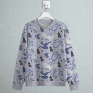 dragon type Pokemon sweatshirt all-over pattern Dragonair Bagon Altaria Gible Deino Latios