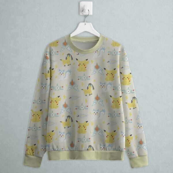 electric type Pokemon sweatshirt all-over pattern Pikachu Pachirisu Rotom Magnemite
