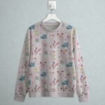 fairy type Pokemon sweatshirt all-over pattern Clefairy Togepi Sylveon Igglybuff Ralts Marill