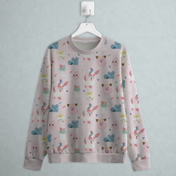 fairy type Pokemon sweatshirt all-over pattern Clefairy Togepi Sylveon Igglybuff Ralts Marill