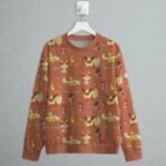 fire type Pokemon sweatshirt all-over pattern Charmander Flareon Fennekin Magby Tepig Combusken