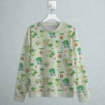 grass type Pokemon sweatshirt all-over pattern Bulbasaur Sunkern Treecko Petilil Shaymin Snivy