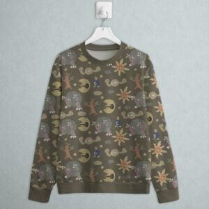 rock type Pokemon sweatshirt all-over pattern Sudowoodo Geodude Golem Roggenrola Solrock Lunatone