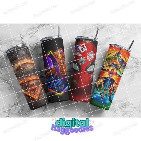 Marvel and DC 20oz Tumbler Wrap Set Digital Download