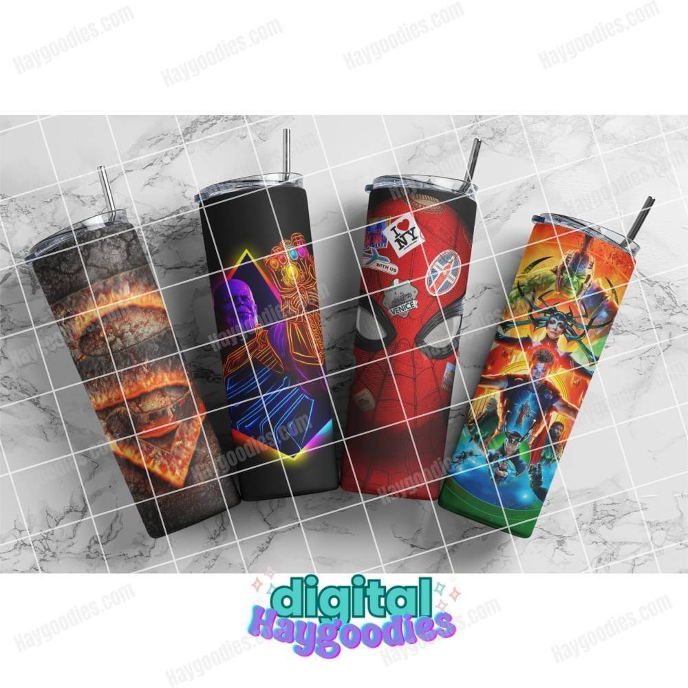 Marvel and DC 20oz Tumbler Wrap Set Digital Download