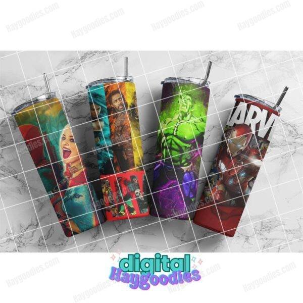 Marvel and DC 20oz Tumbler Wrap Set Digital Download