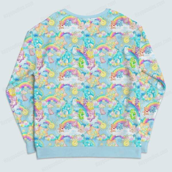 carebearssweatshirt-back-myedit Care Bears Pattern Unisex Sweatshirt-S to 5XL - Cozy Custom Made & Shipped from the USA