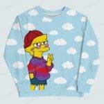 Hippy Lisa and Clouds Pattern Unisex Sweatshirt-S to 2XL - Cozy Custom Made & Shipped from the USA