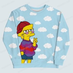 Hippy Lisa and Clouds Pattern Unisex Sweatshirt-S to 5XL - Cozy Custom Made & Shipped from the USA