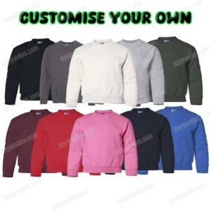 Custom Kids Sweatshirt – Gildan 18000B Heavy Blend™ Youth Crewneck | Made & Shipped in USA