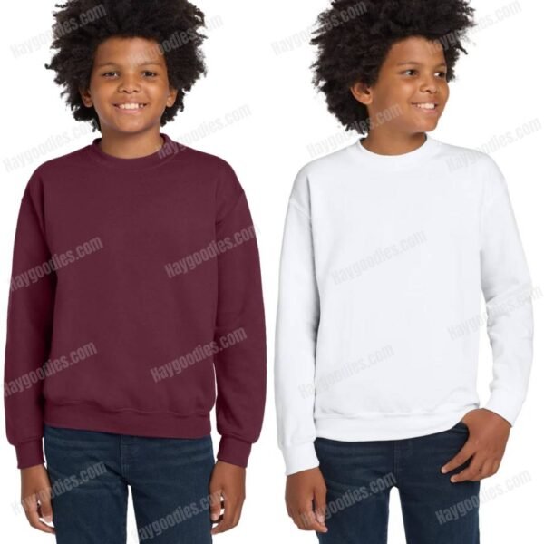 Custom Kids Sweatshirt – Gildan 18000B Heavy Blend™ Youth Crewneck | Made & Shipped in USA