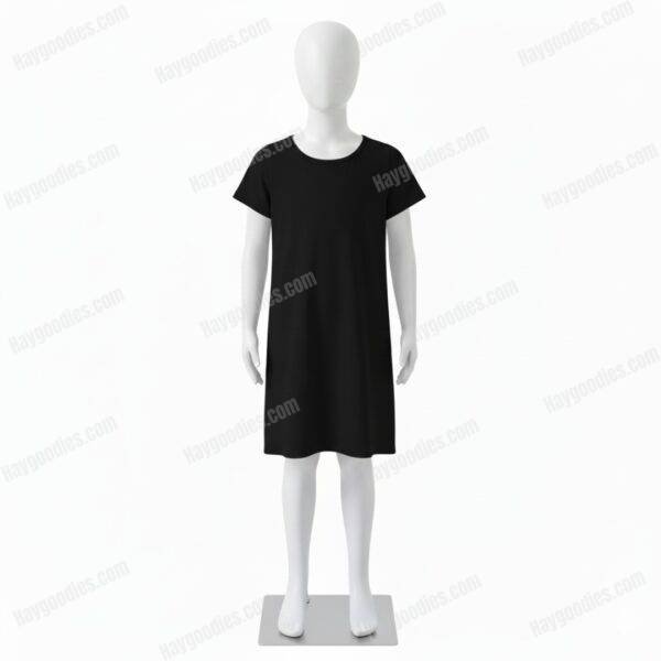 blackdress (1) Customizable Girls Short Sleeve Dress - Pink or Black