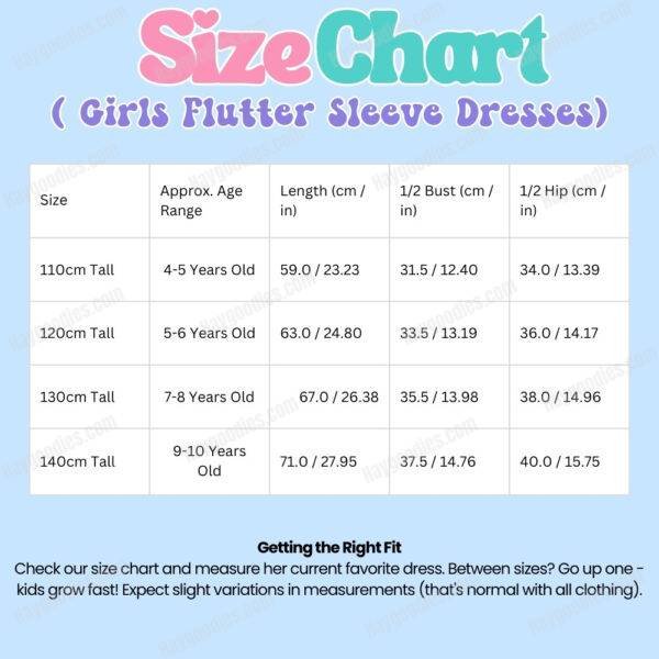 Customizable Girls Flutter Sleeve Dress - Pink or Black