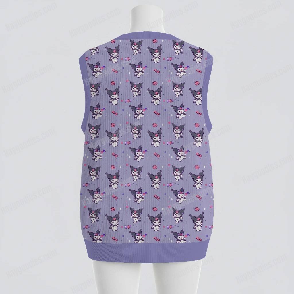 Kuromi Knit Sweater Vest – Unisex Fit (S–6XL)