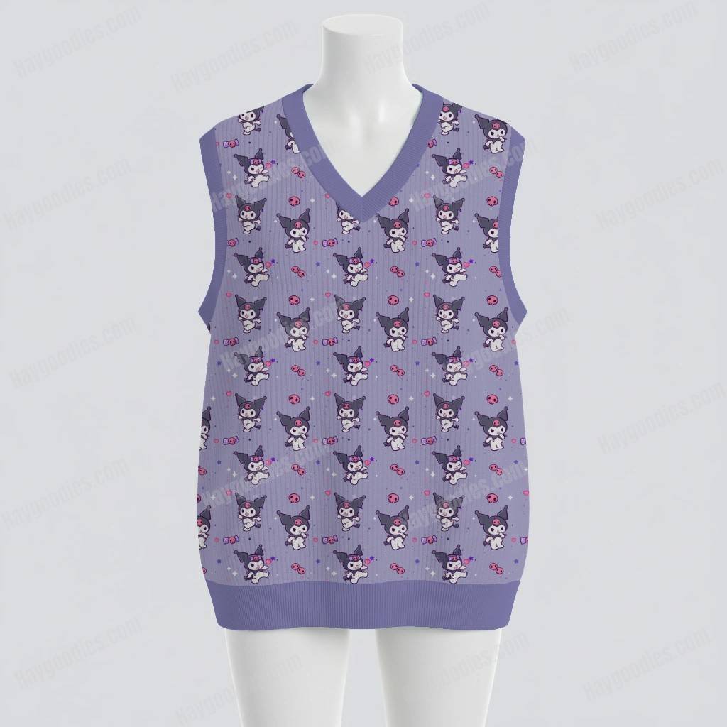 Kuromi Knit Sweater Vest – Unisex Fit (S–6XL)