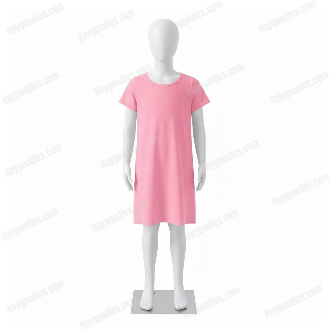 pinkdress (2) Customizable Girls Short Sleeve Dress - Pink or Black