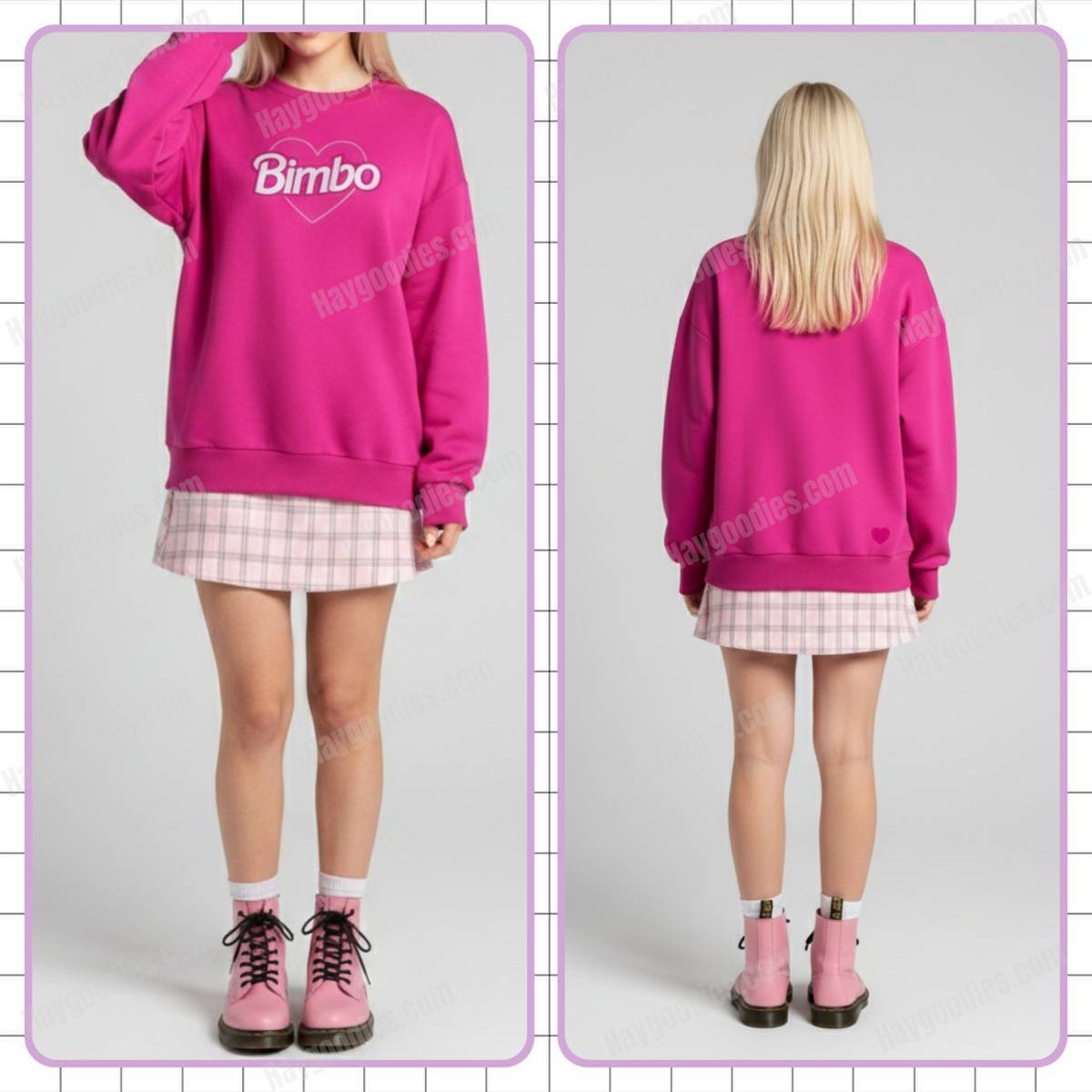 Hot Pink “Bimbo” Oversized Sweatshirt – Relaxed Fit (S–6XL)