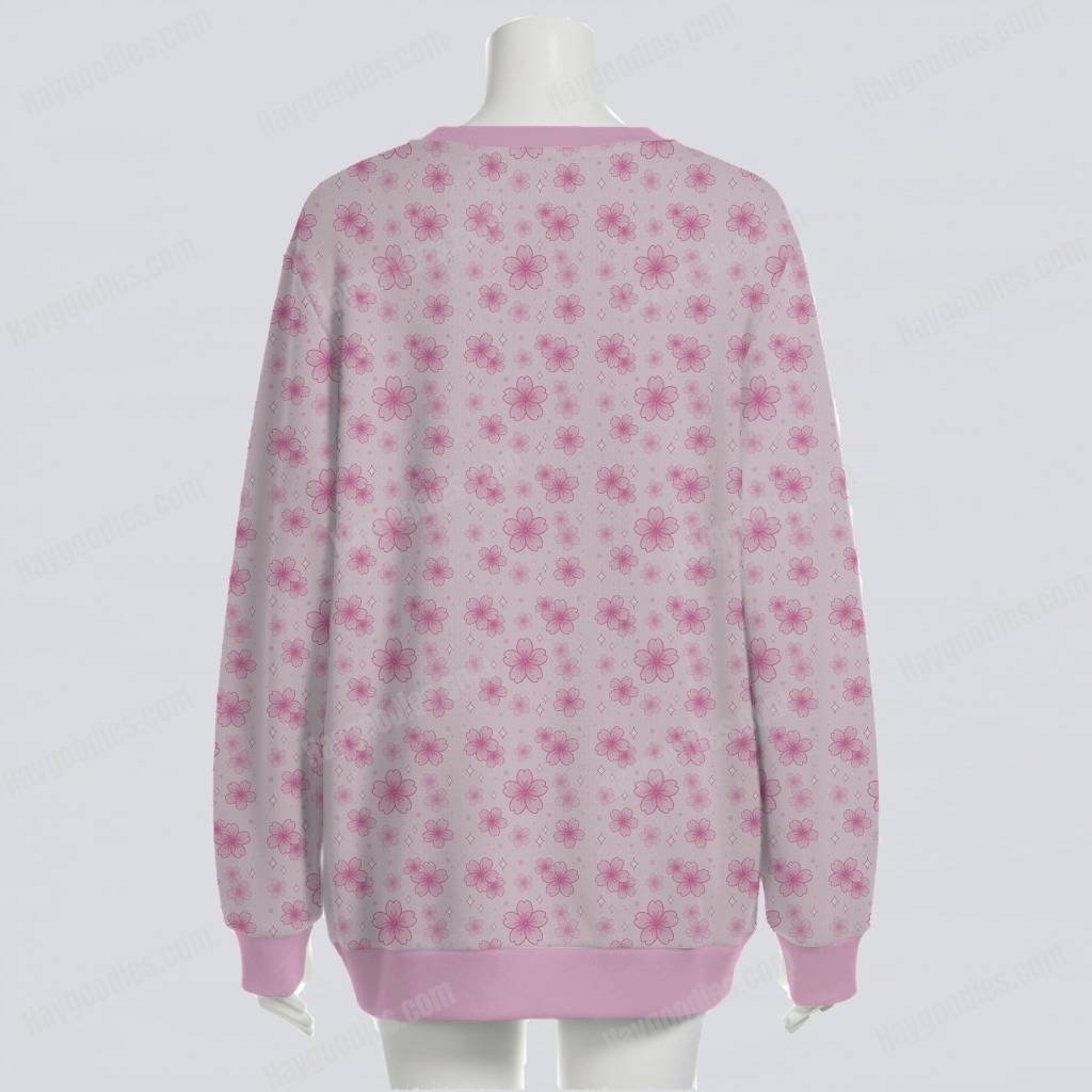 Pink Sakura Cherry Blossoms Pattern Oversized Unisex Cardigan S–7XL