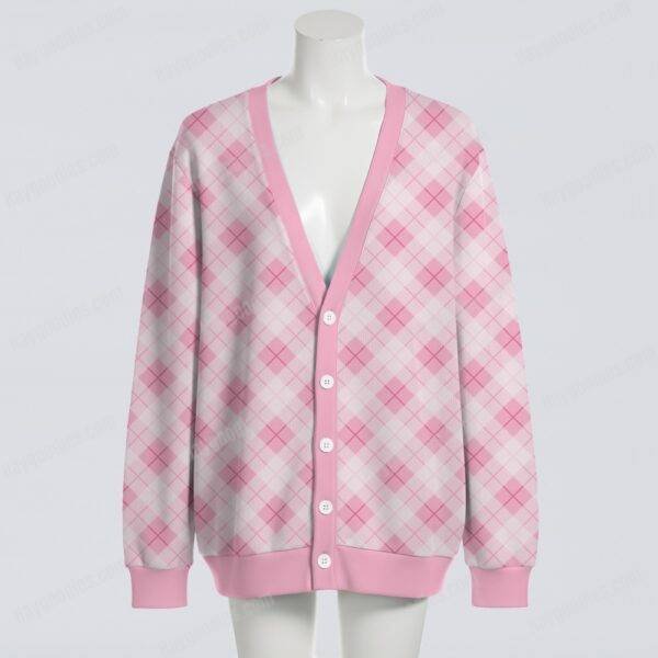 cardigan-front-pinkging Argyle Diamond Check Oversized Unisex Cardigan Sweater S–7XL Various Colors