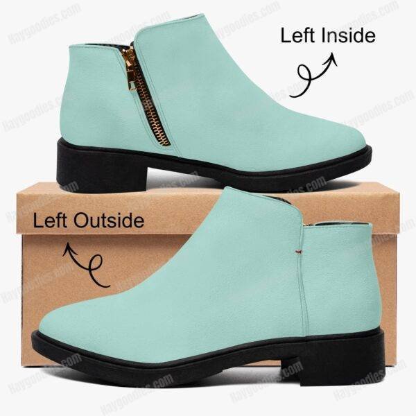 11f2e1840e81463490381830c62901e3.jpg Custom Coloured Pastel Mint Green Suede Zipper Ankle Boots