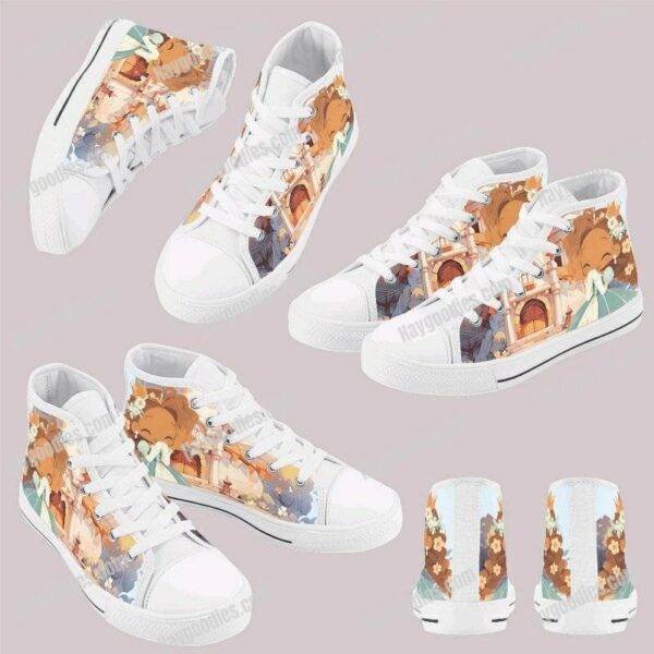 121530.jpg Cute Princess and Castle Kids High Top Canvas Shoes