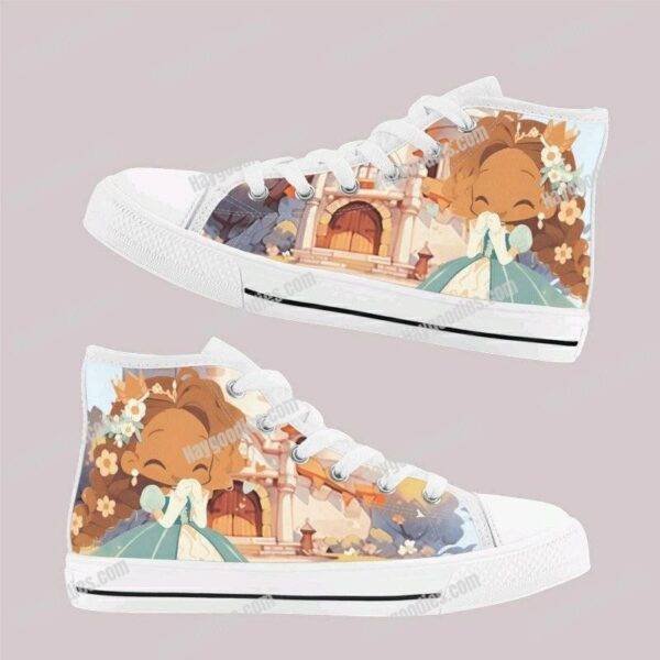 121532.jpg Cute Princess and Castle Kids High Top Canvas Shoes